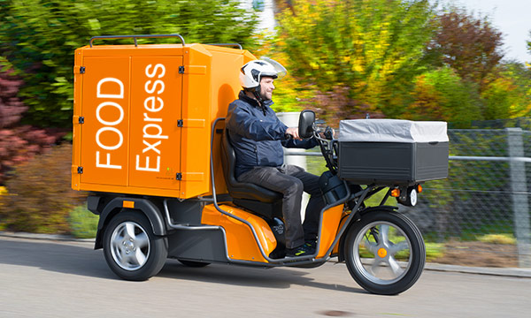 Elektro-Fahrzeug und elektrisches Nutzfahrzeug für Lebensmittel Lieferservice, Pizza-Lieferung, Getränke-Lieferung mieten